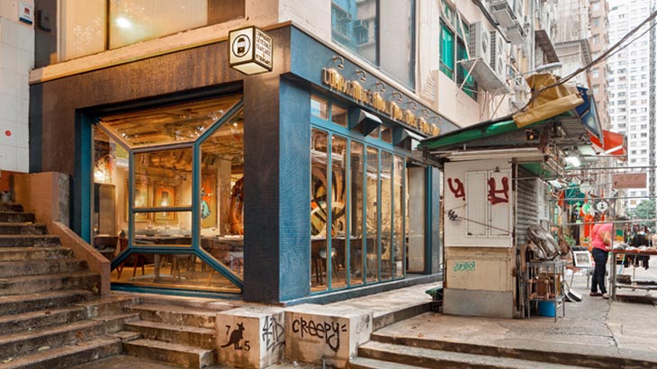 Restaurante street art en Hong Kong